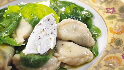 Рецепт Вареников с творогом и шпинатом