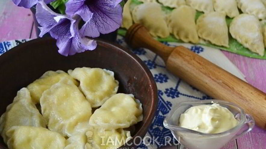 Рецепт вареников с творогом из теста на воде