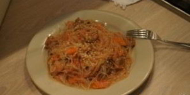 Рецепт японской лапши со свининой