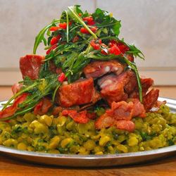 Рецепт Жаркого из копченой свинины с горохом