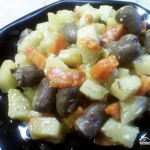 Рецепт Жаркого из куриных сердечек