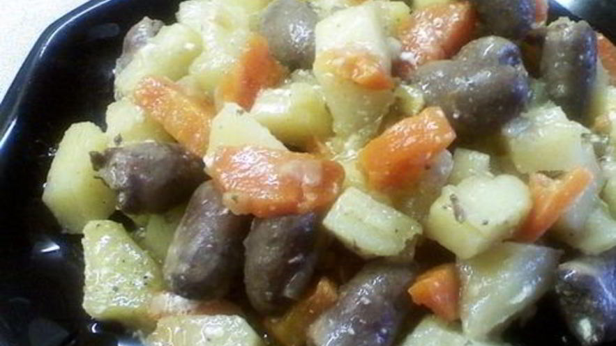 Рецепт жаркого из куриных сердечек