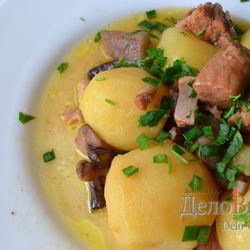 Рецепт Жаркого по-домашнему с мясом и грибами