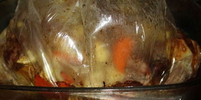 Рецепт жаркого с индейкой в пакете