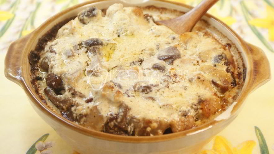 Рецепт жаркого с стручковой фасолью и опятами