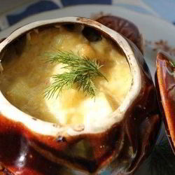 Рецепт Жаркого в горшочке с сыром и зеленью