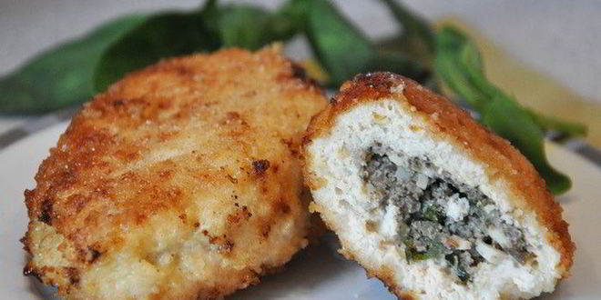 Рецепт куриных зраз с грибами и базиликом