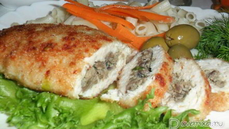 Рецепт куриных зраз с начинкой из потрошков