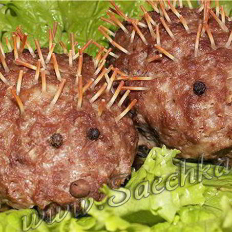 Рецепт Мясных зраз Колючих ежики