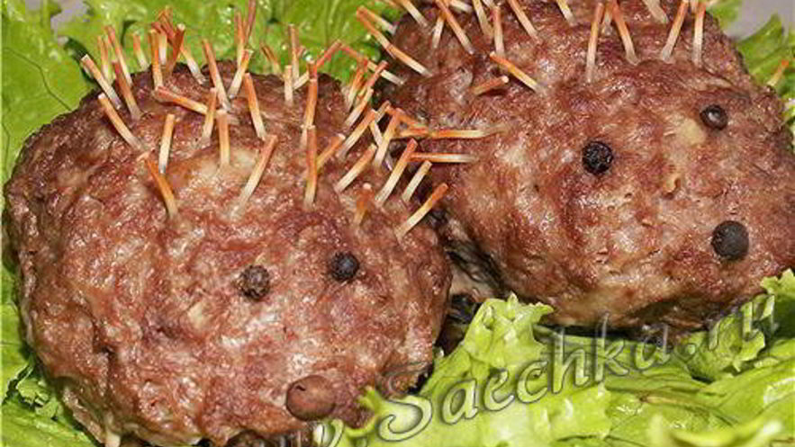Рецепт мясных зраз колючих ежики