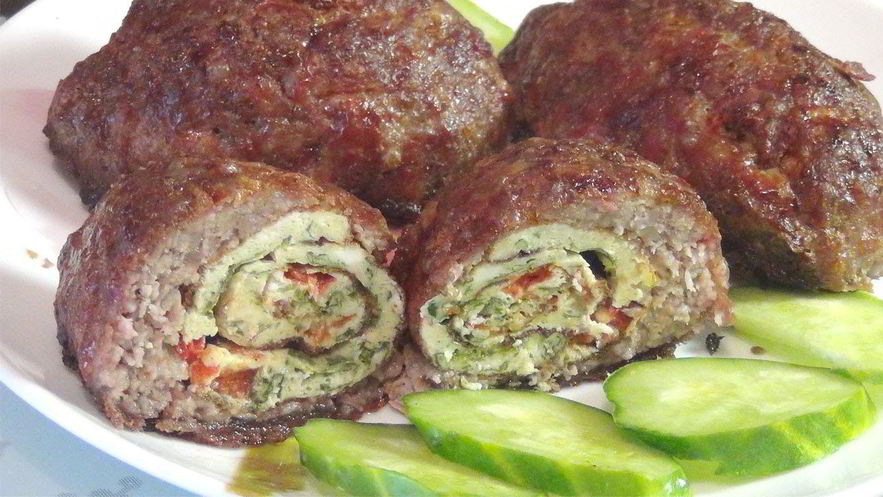 Рецепт мясных зраз с омлетом