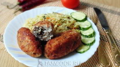 Рецепт Рыбных зраз с грибами и сыром