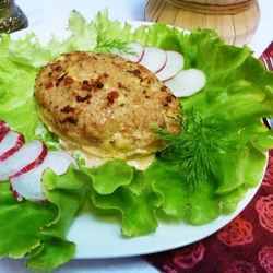 Рецепт Зраз из кеты с начинкой из капусты и вешенок