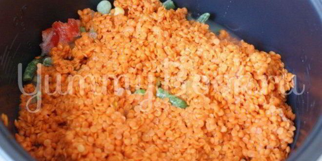 Рецепт чечевичной каши с мясом и овощами в мультиварке