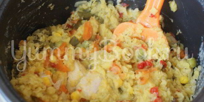 Рецепт чечевичной каши с мясом и овощами в мультиварке