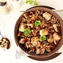 Гречка с мясом и грибами в мультиварке