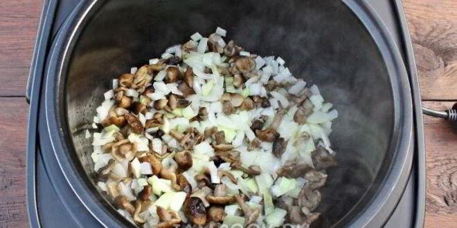 Рецепт гречки с мясом и грибами в мультиварке