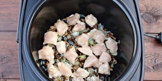 Рецепт гречки с мясом и грибами в мультиварке