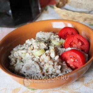 Рецепт Гречки с мясом, тушеная в сметане