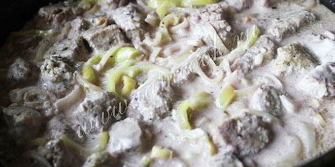 Рецепт гречки с мясом, тушеная в сметане