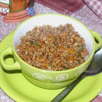 Гречка с овощами и чесноком