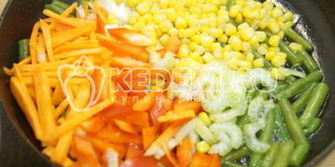 Рецепт гречки с овощами и фасолью