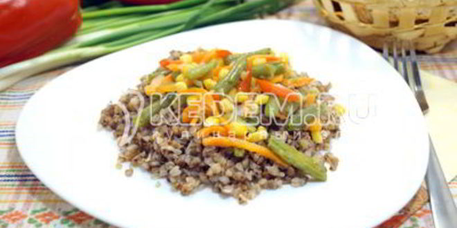 Рецепт гречки с овощами и фасолью