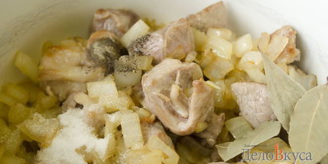 Рецепт гречки с тушеной свининой