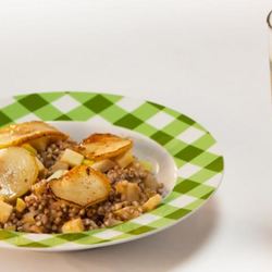 Рецепт Каши из зеленой гречи с яблоком и тархун