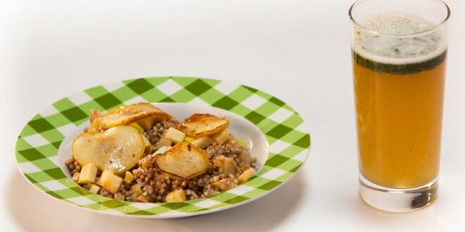 Рецепт каши из зеленой гречи с яблоком и тархун