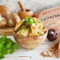 Каша по-сибирски постная с рыбой