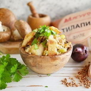 Рецепт Каши по-сибирски постная с рыбой