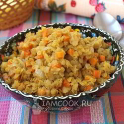 Рецепт Каши из красной чечевицы с морковью и изюмом