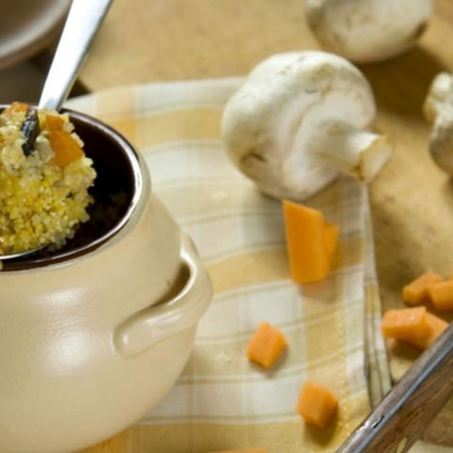 Рецепт Кукурузной каши с тыквой и грибами