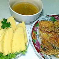 Рецепт Мамалыги с муждеем и жареной рыбой