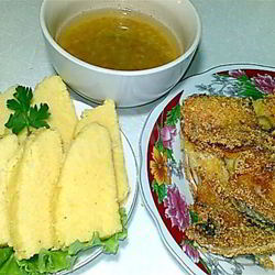 Рецепт Мамалыги с муждеем и жареной рыбой