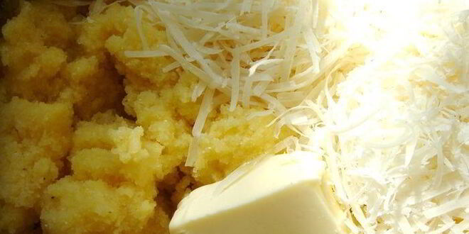 Рецепт поленты с сезонными овощами и беконом