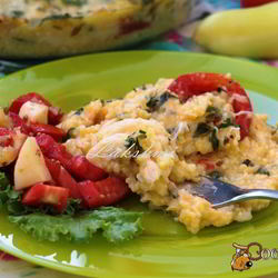 Рецепт Поленты запеченной с помидорами и моцареллой