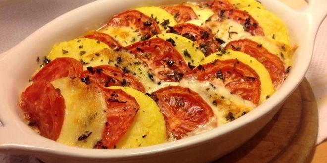 Рецепт поленты, запеченной с помидорами