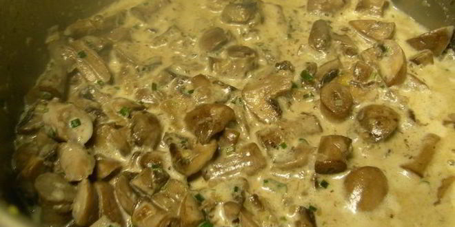 Рецепт жареной поленты в соусе из лесных грибов и чеснока