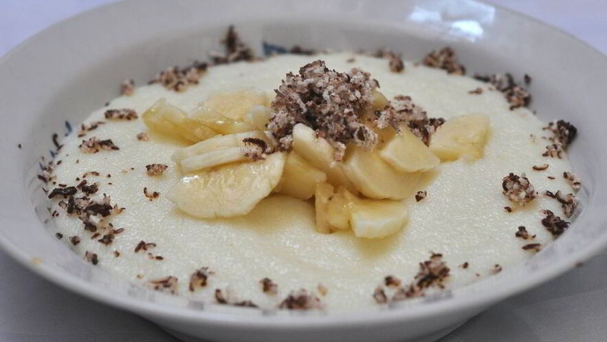 Рецепт манной каши с бананом