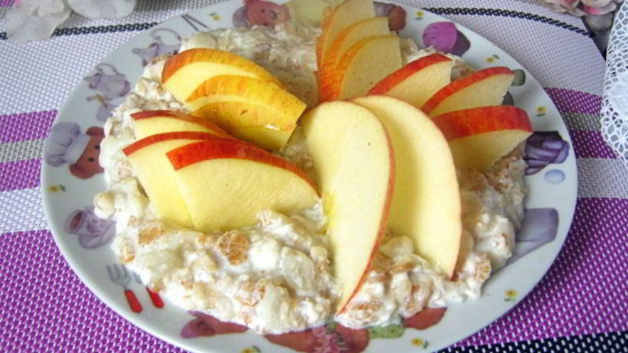 Рецепт мультизлаковой молочной каши с яблоком