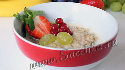 Рецепт Овсяной каши на молоке