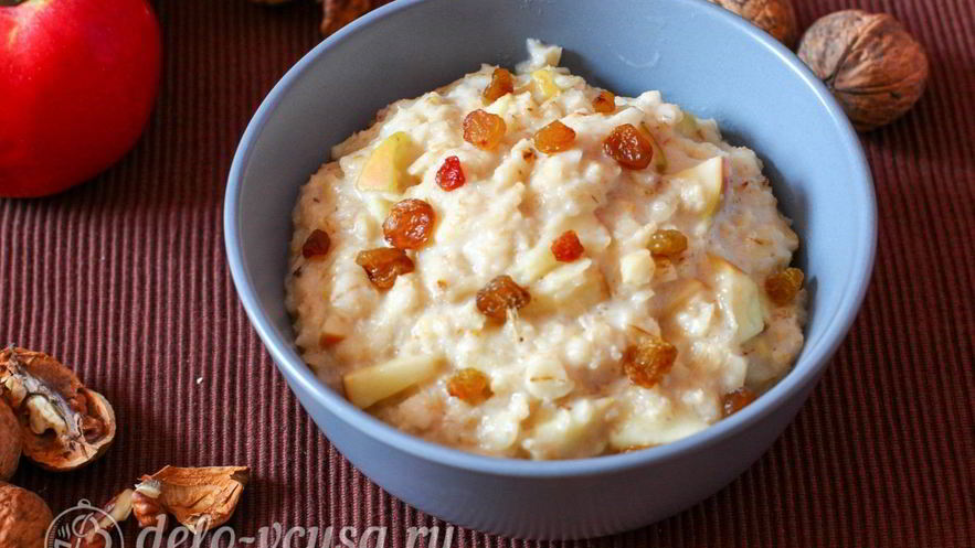 Рецепт овсяной каши с яблоками