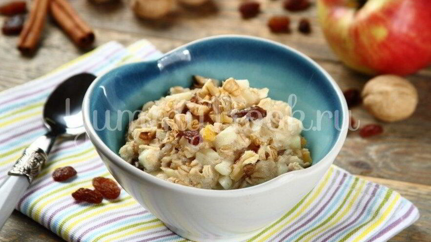 Рецепт овсянки с сухофруктами и орехами
