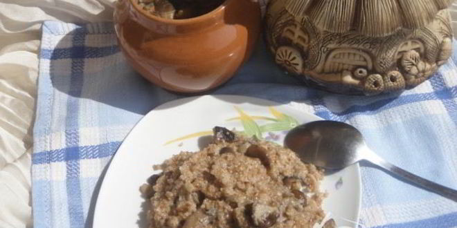 Рецепт пшеничной каши с грибами вкуснотеево