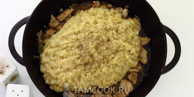Рецепт пшеничной каши с мясом