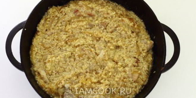 Рецепт пшеничной каши с мясом