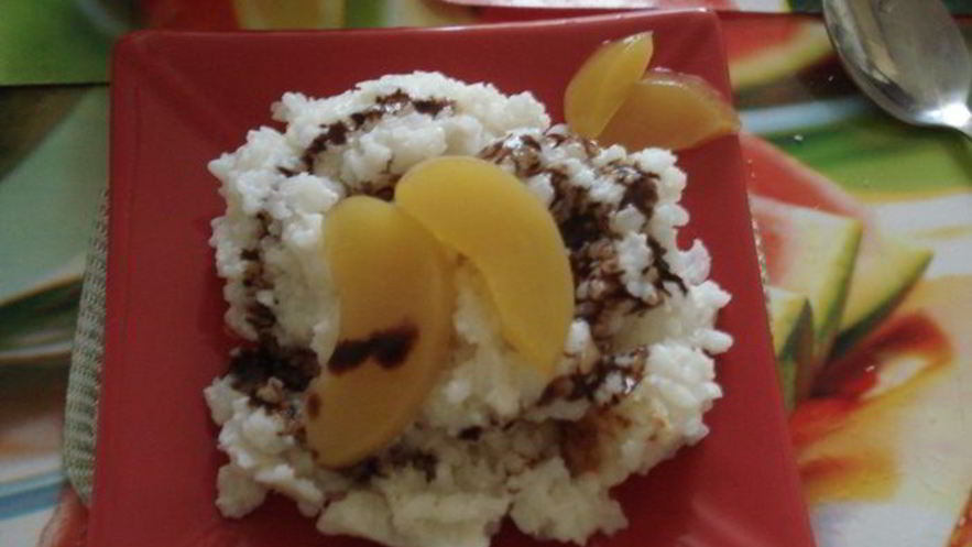 Рецепт рисовой каши с персиком