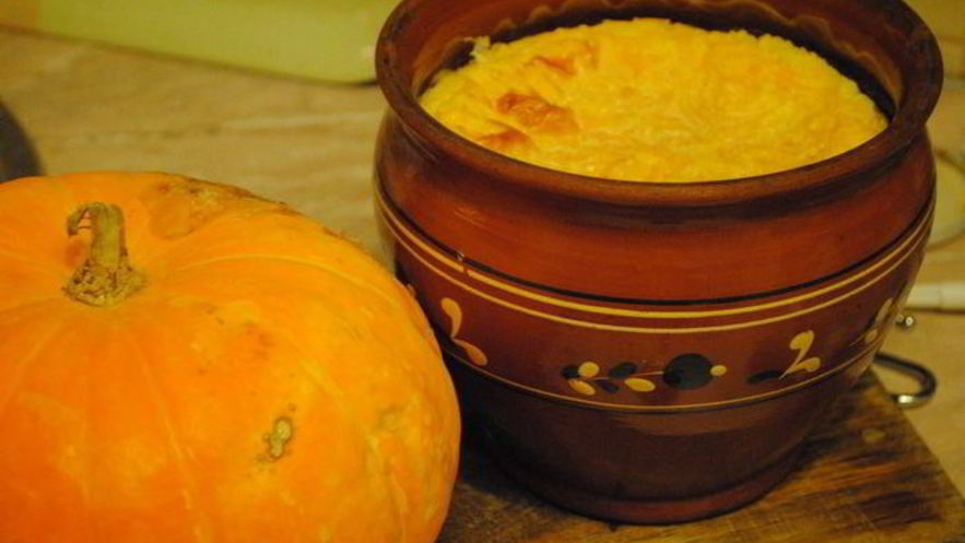 Рецепт тыквенной каши, запеченой в горшочке
